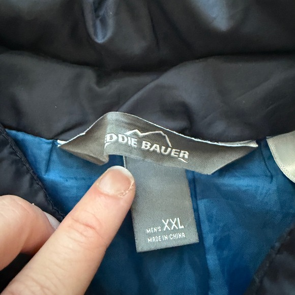 Eddie Bauer EB650 Puffer Jacket Mens XXL 2XL Blue Down Insulated Gorpcore Winter - Picture 7 of 11